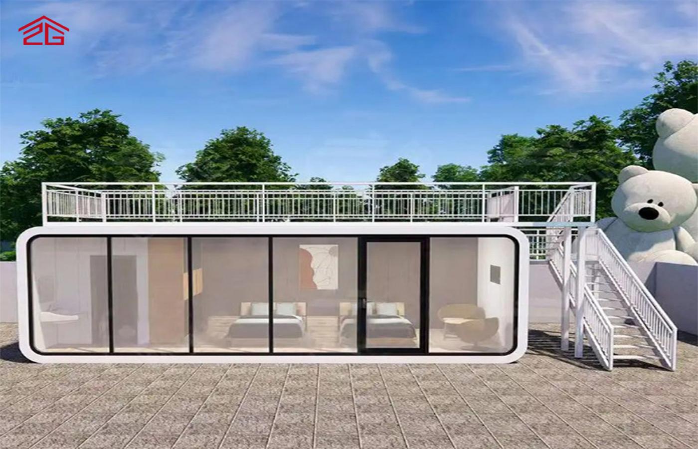 Räätälöity kaksikerroksinen Apple Cabin Container House -muodikas residenssi Räätälöity kaksikerroksinen Apple Cabin Container House -muodikas residenssi