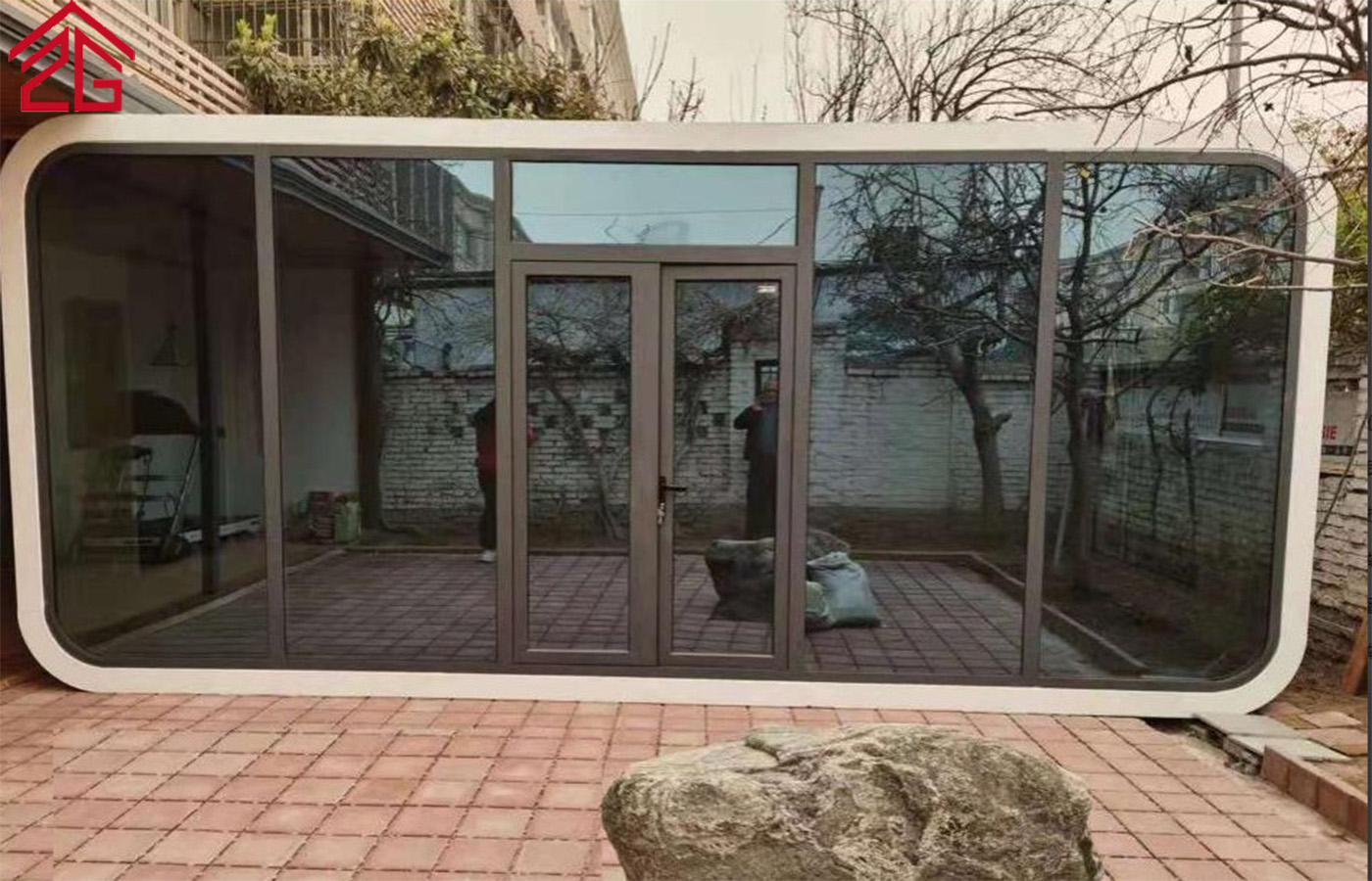 Räätälöity kaksikerroksinen Apple Cabin Container House -muodikas residenssi Räätälöity kaksikerroksinen Apple Cabin Container House -muodikas residenssi