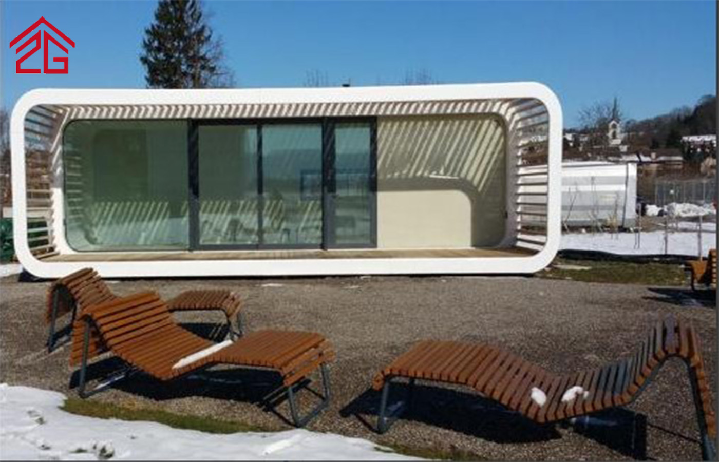 Räätälöity kaksikerroksinen Apple Cabin Container House -muodikas residenssi Räätälöity kaksikerroksinen Apple Cabin Container House -muodikas residenssi