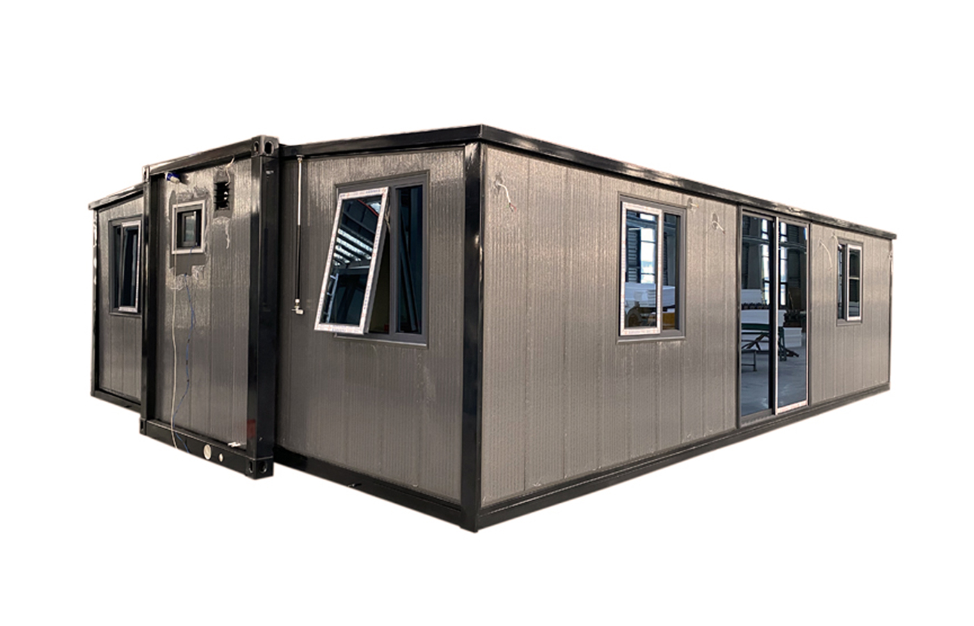 40 jalan korkealuokkainen räätälöity 30 jalan laajennettava säiliö, jossa on ulkoinen metallikiilalevy